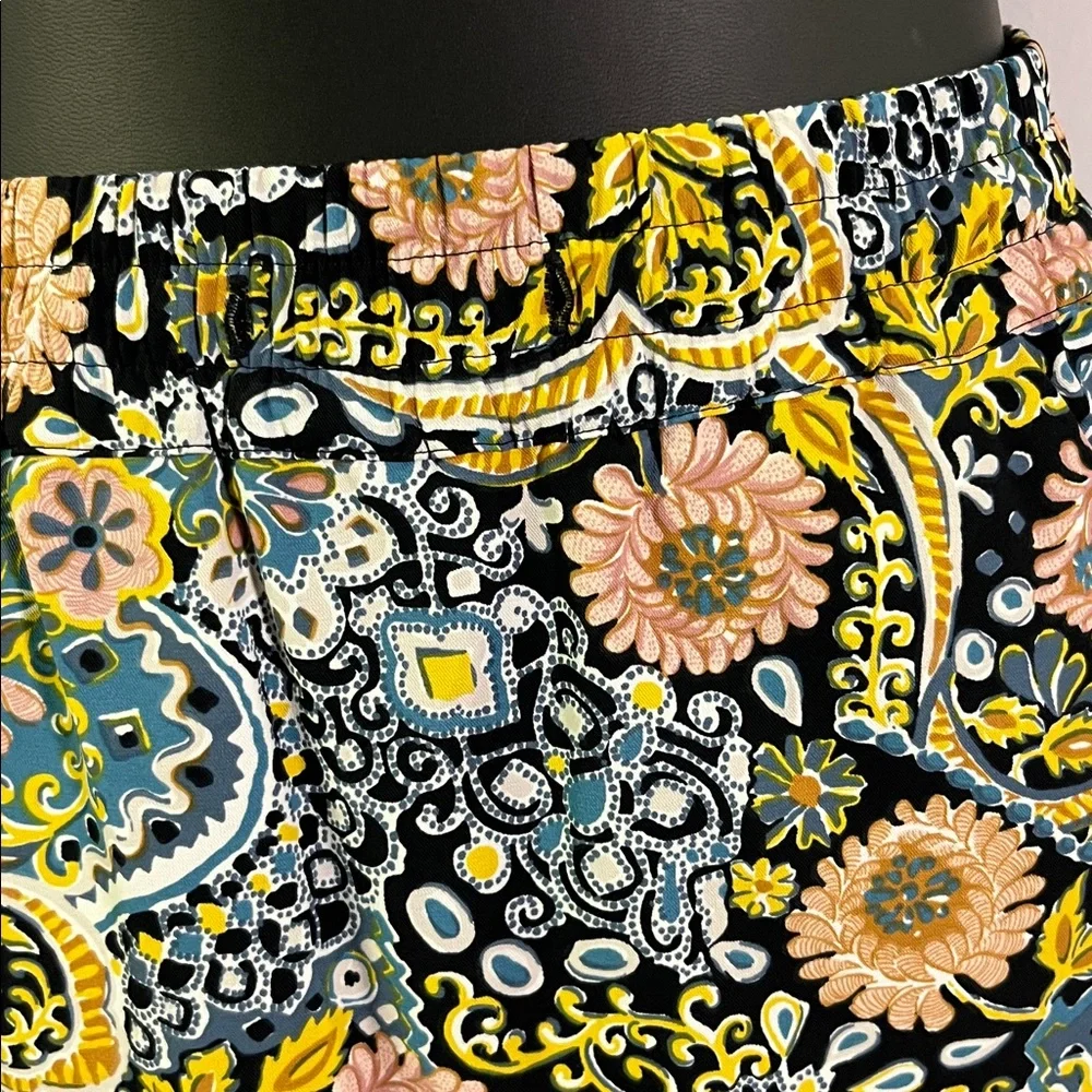 LOFT Multicolor Paisley Print Pull-On Skirt